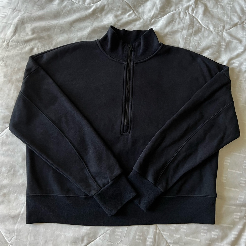 Fabletics “Catarina” Mock Neck Quarter Zip Pullover in Black